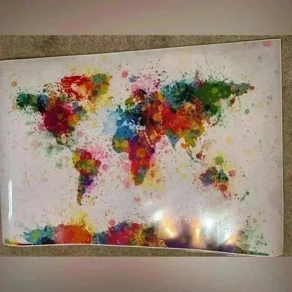 EUC Laminated Splatter Style World Map 32x48 - Picture 1 of 4